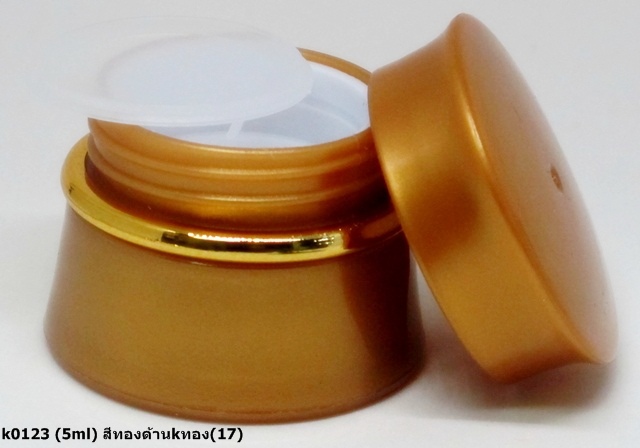 กระปุก 5 กรัม เอวคอด สีทองด้านkทอง(17) k0123