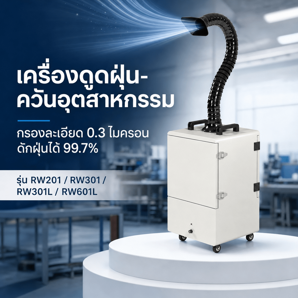 เครื่องดูดฝุ่นอุตสาหกรรมคืออะไร? วิธีเลือกให้เหมาะกับงานเลเซอร์ งานเชื่อม งานเจียร