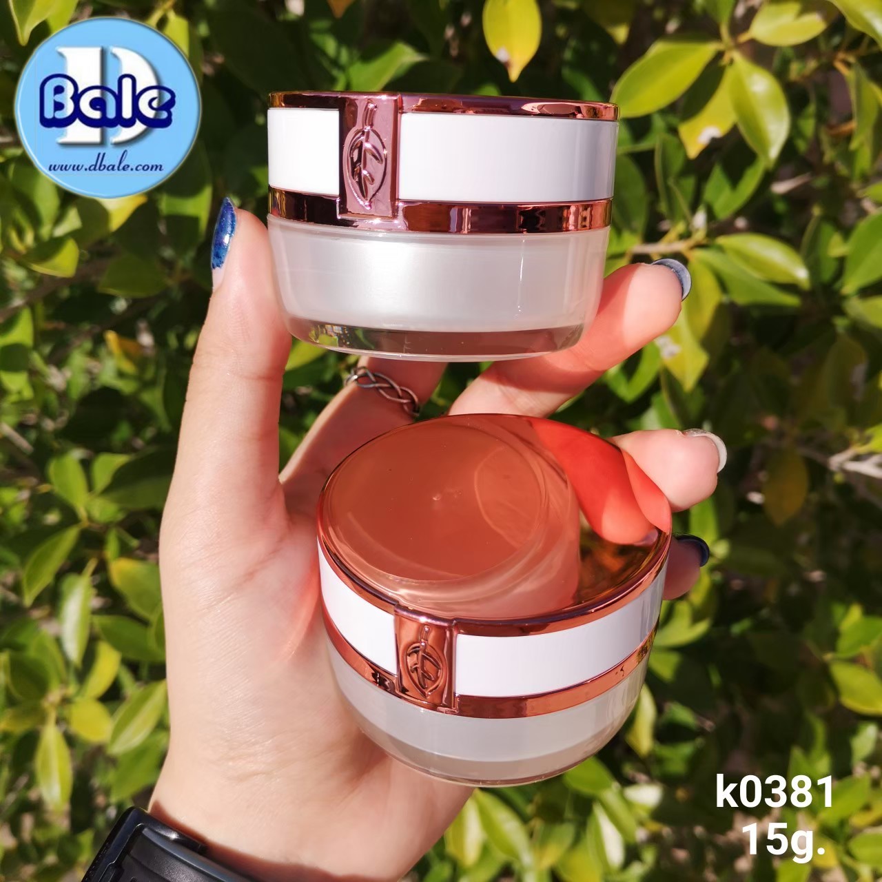 ขายส่ง-กระปุก รุ่นk0381 สีขาว ฝาสีชมพูเงา 15มล.