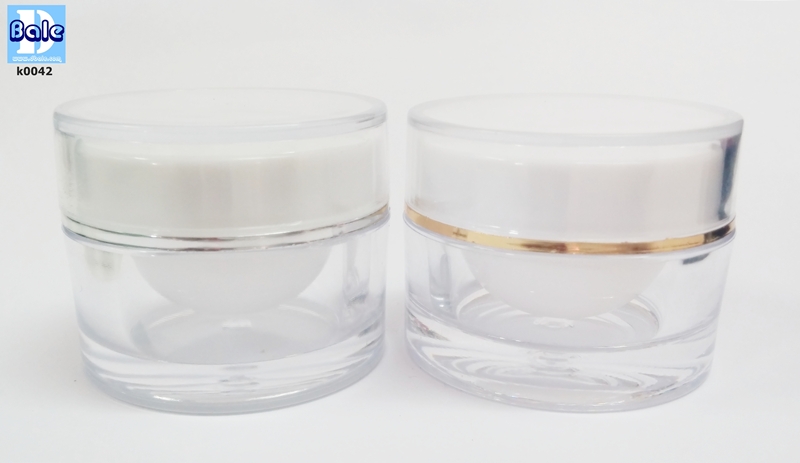 กระปุกกลมจตรงขาวใส kเงิน kทอง k0042-10g whitesai