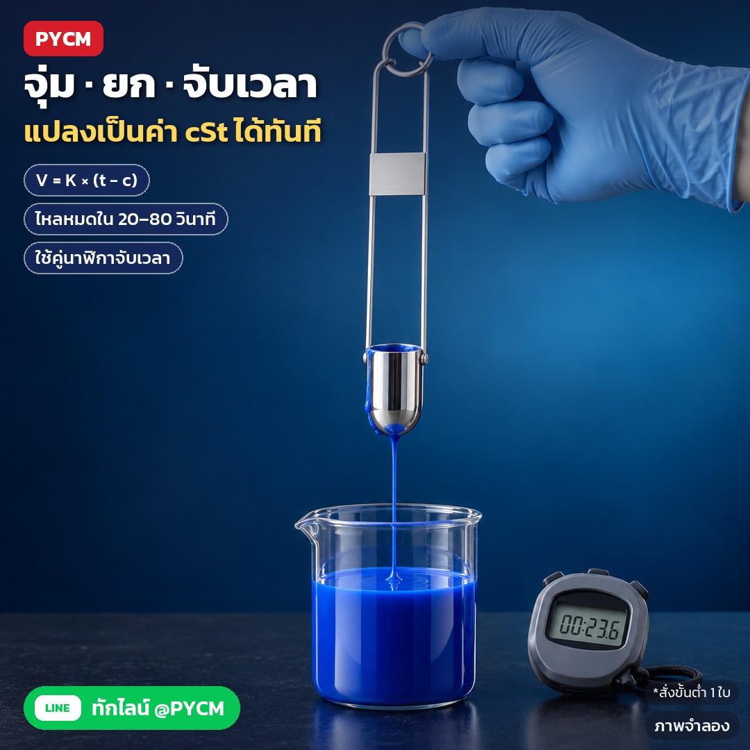 วิธีวัดความหนืดสีและหมึกพิมพ์ด้วยถ้วย ZAHN Cup ทีละขั้น จุ่ม ยก จับเวลา คำนวณเป็น cSt และความผิดพลาดที่พบบ่อย