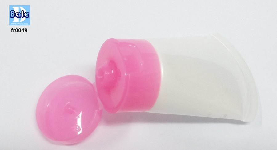หลอดพลาสติกสีขาวมุก ก้นโค้ง ขนาด 30 ml/g fr0049 pink