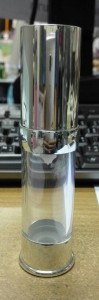 db32 (15 ml) silver ขวดสูญญากาศ(โปร่งแสง)ขอบนูนเงินเงา 15ml 